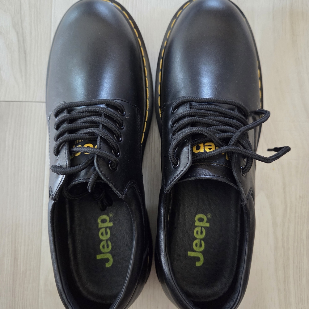 Jeep Men's Black Leather Shoes